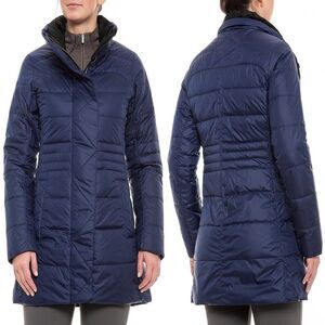 Marmot Women's Viansa Down Lightweight Winter Puffer Jacket Coat Navy Blue Large
